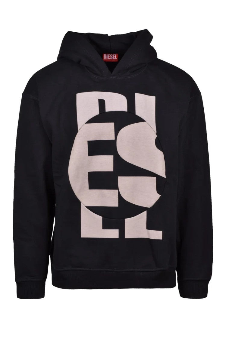 Diesel Black/Beige Cotton Polyester Men's Hoodie