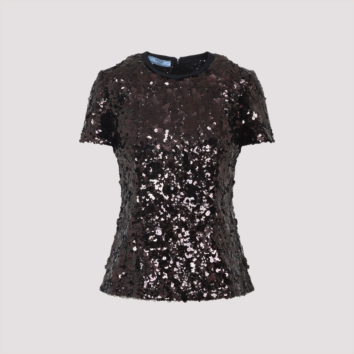 Prada Fitted Short-Sleeved Top With Sequined Detailing