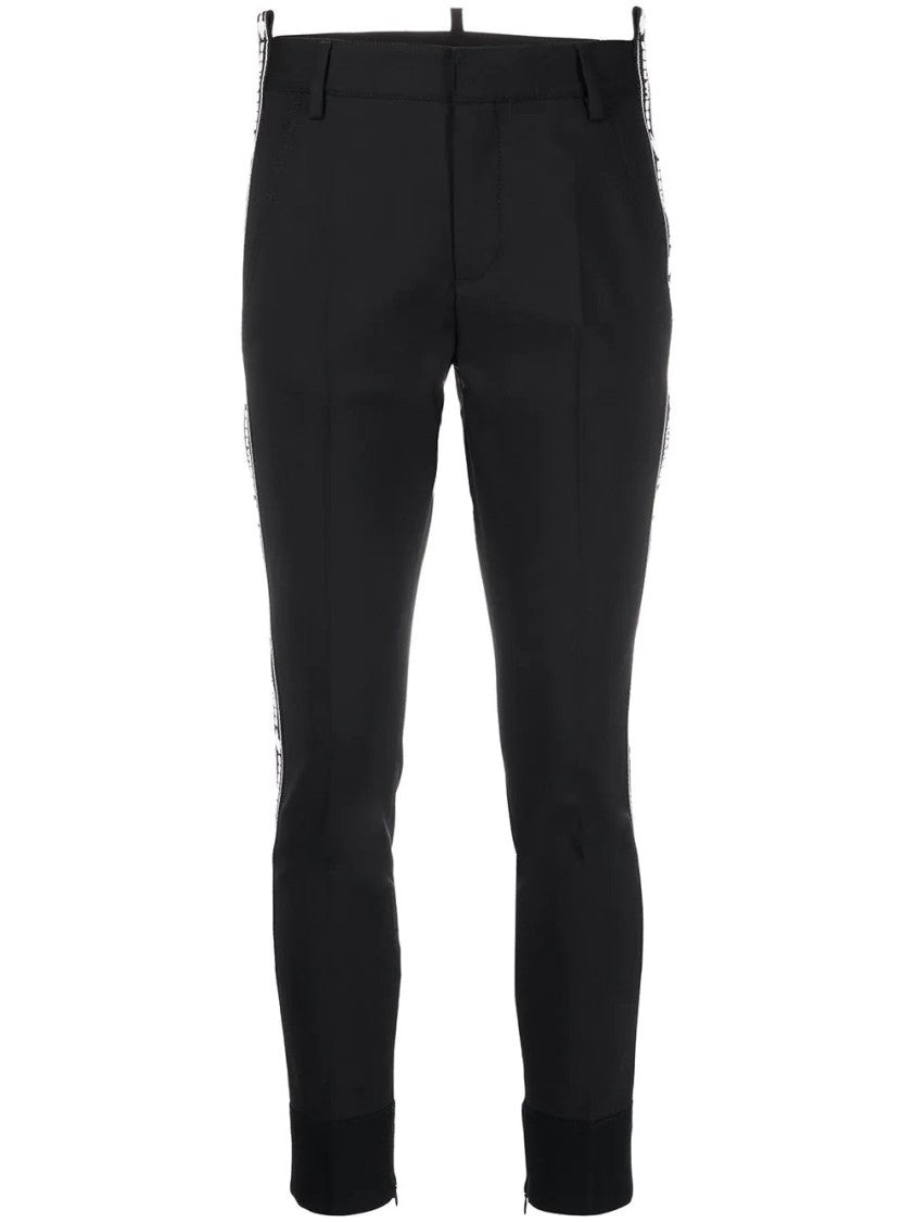 Dsquared2 Slim-Fit Tapered Trousers With Branded Side Stripes