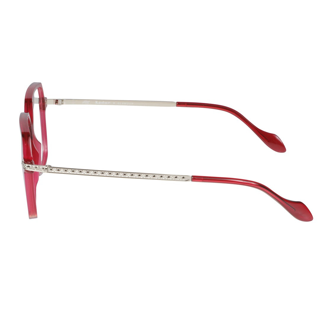 Kador Megan-V Square-Frame Red Eyeglasses With Metallic Temples