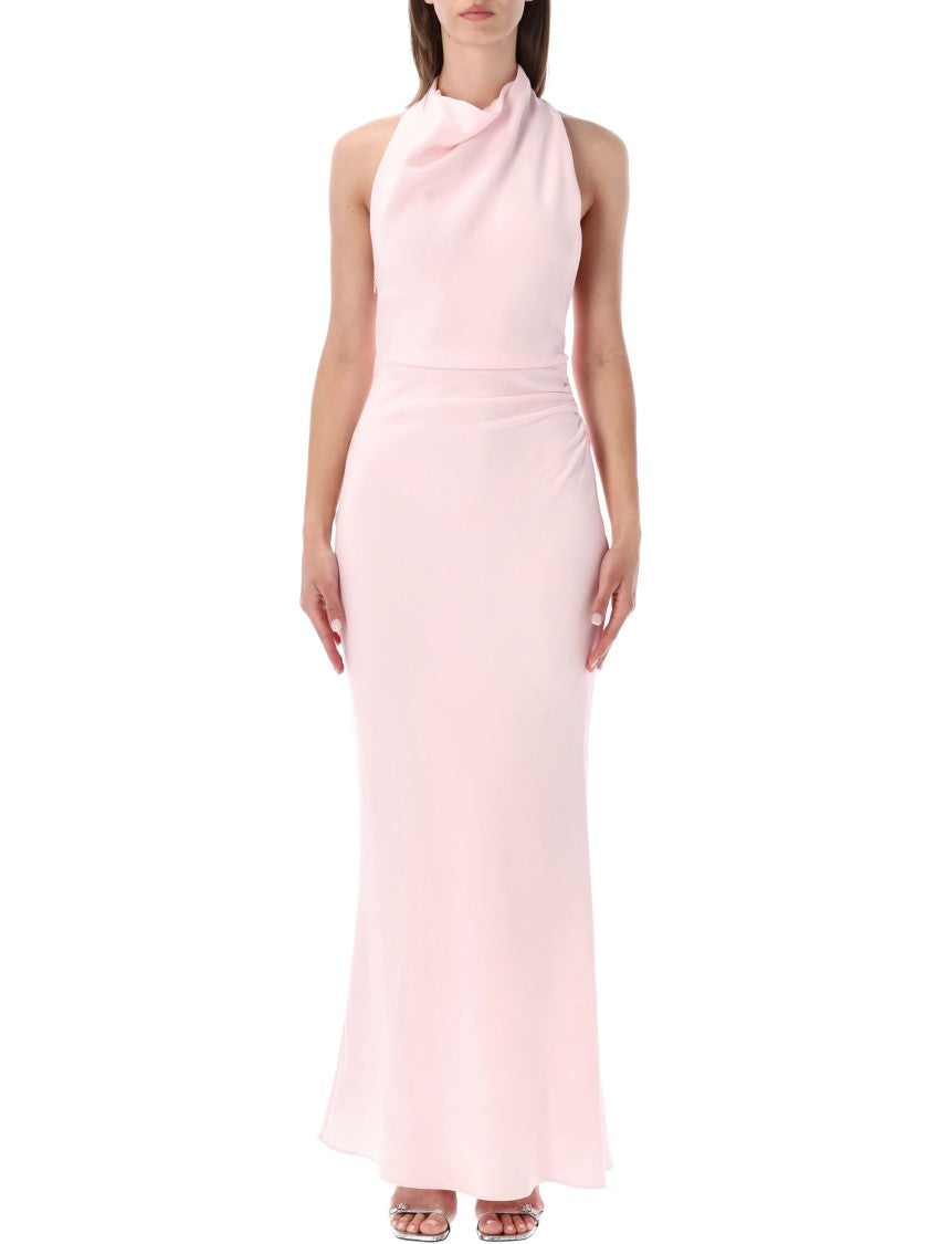 Self-Portrait Pink Crepe Pink Maxi Dress