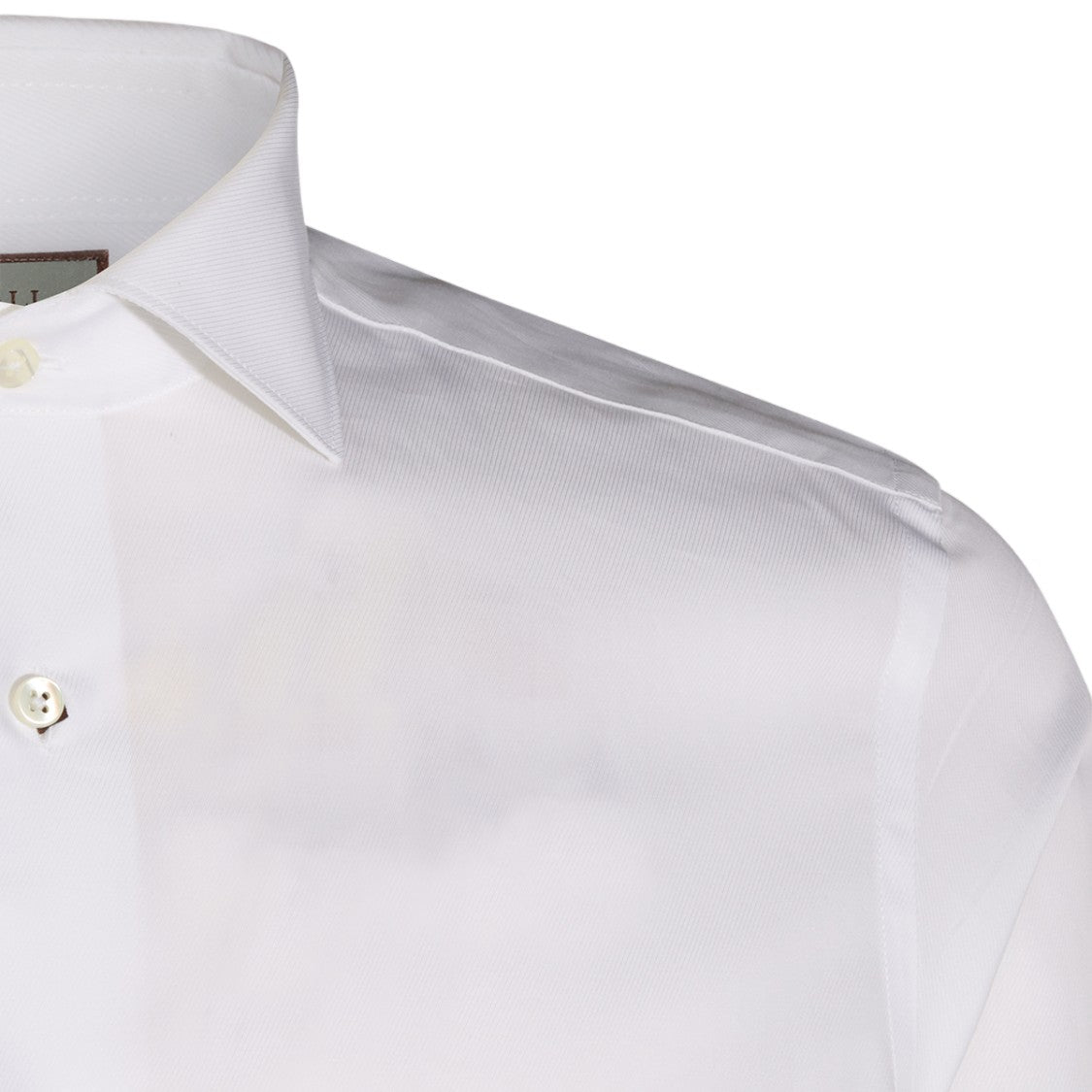 Canali White Long-Sleeve Pointed Collar Shirt