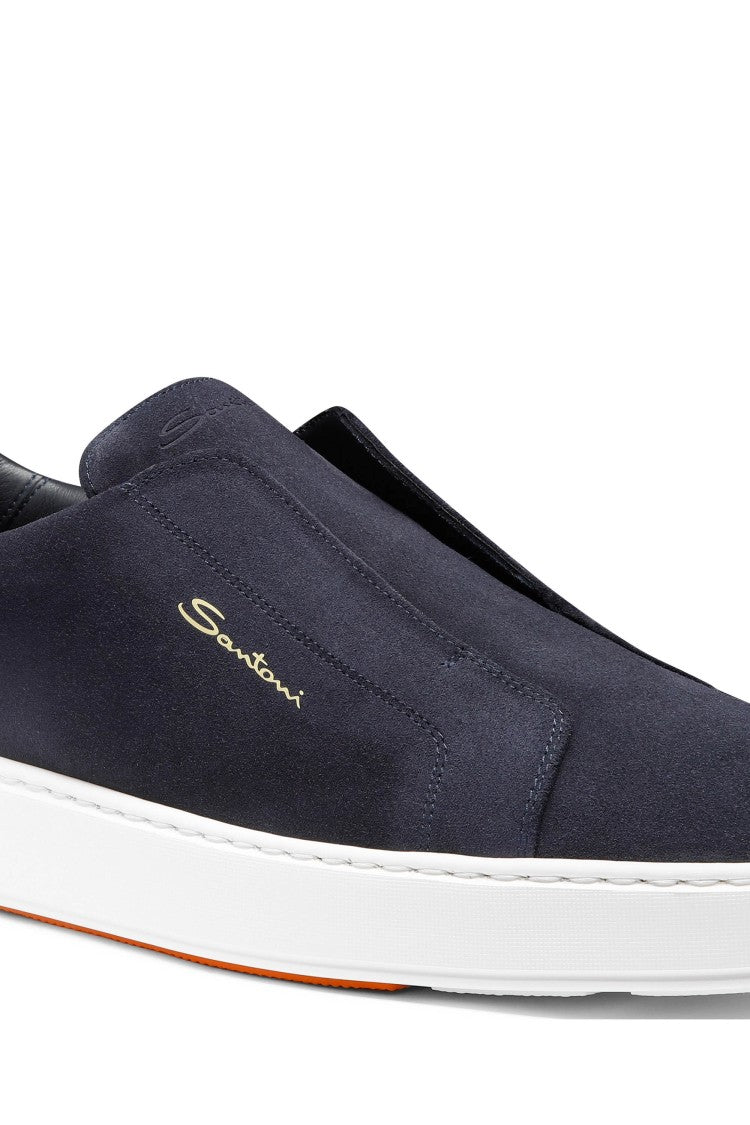 Santoni Suede Slip-On Sneakers