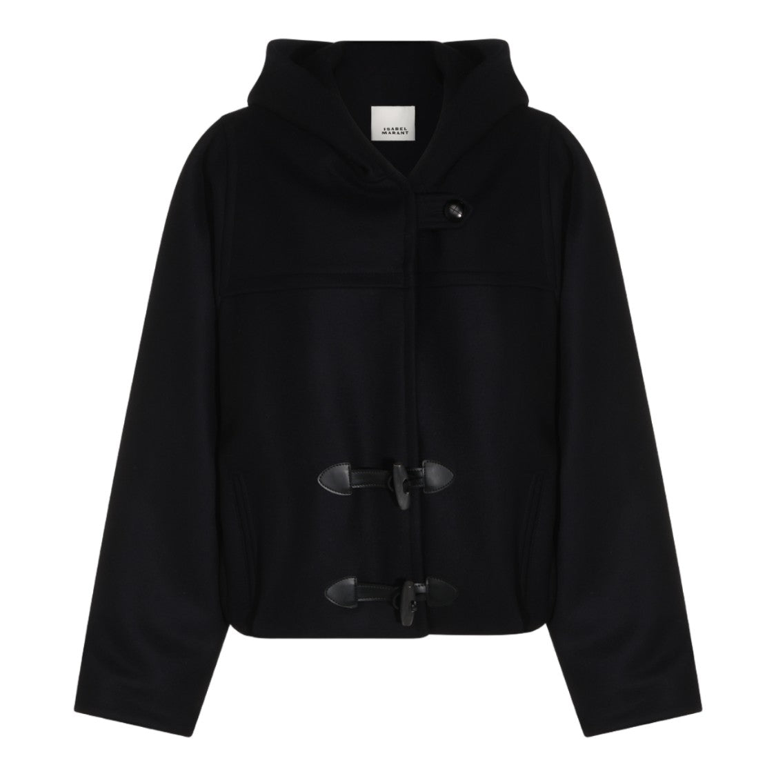 Isabel Marant Étoile Boxy Black Jacket With Toggle Fastenings And Leather Accents