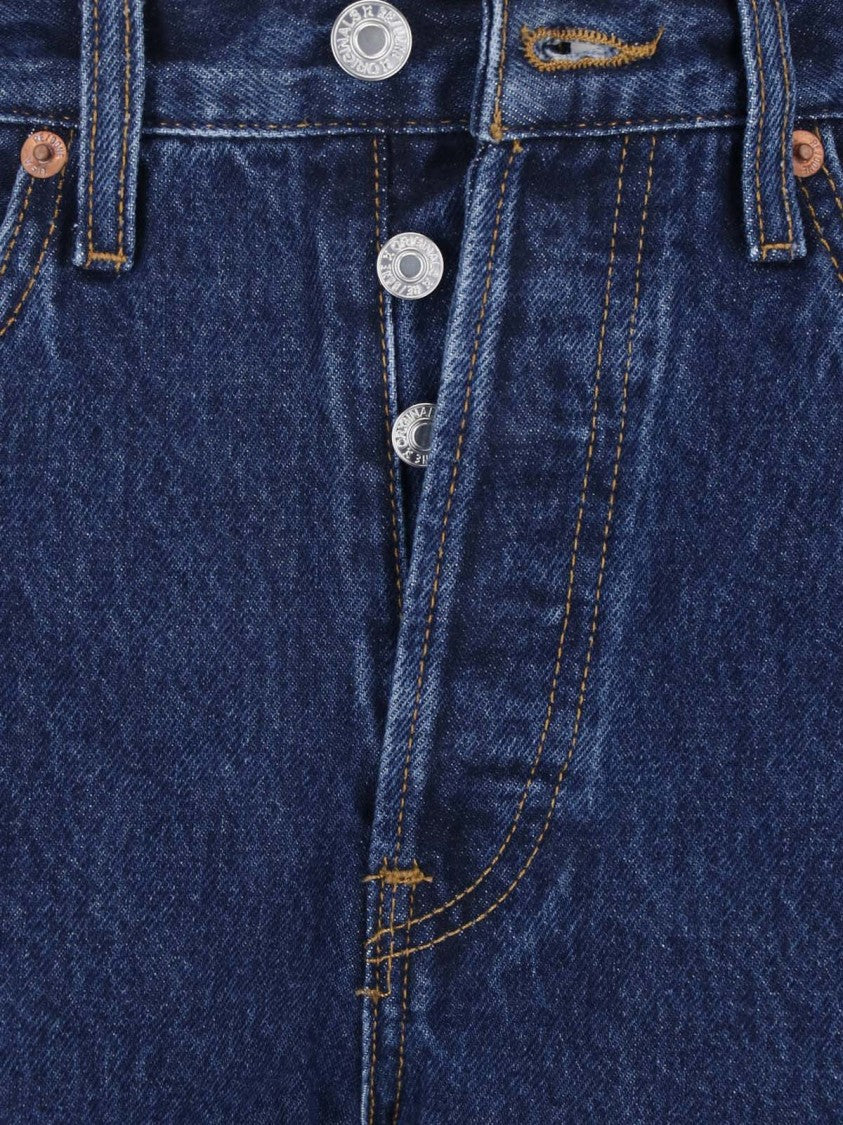 Re/Done Blue Denim Straight-Leg Jeans