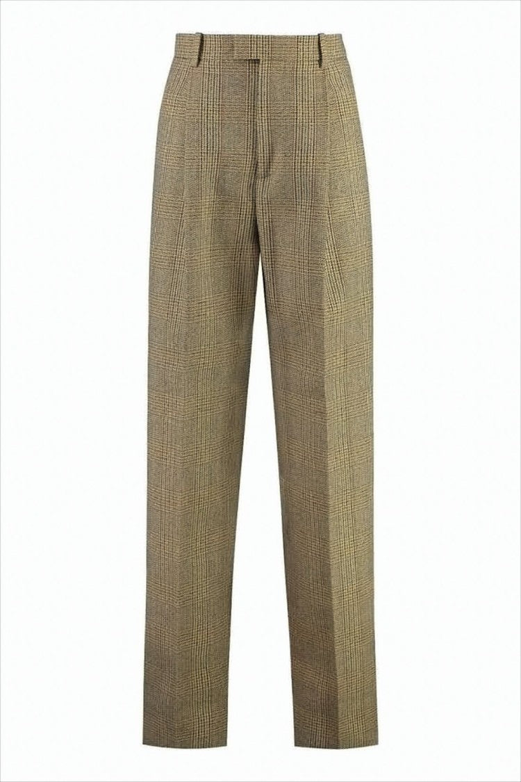 Bottega Veneta Tailored Plaid Straight-Leg Trousers