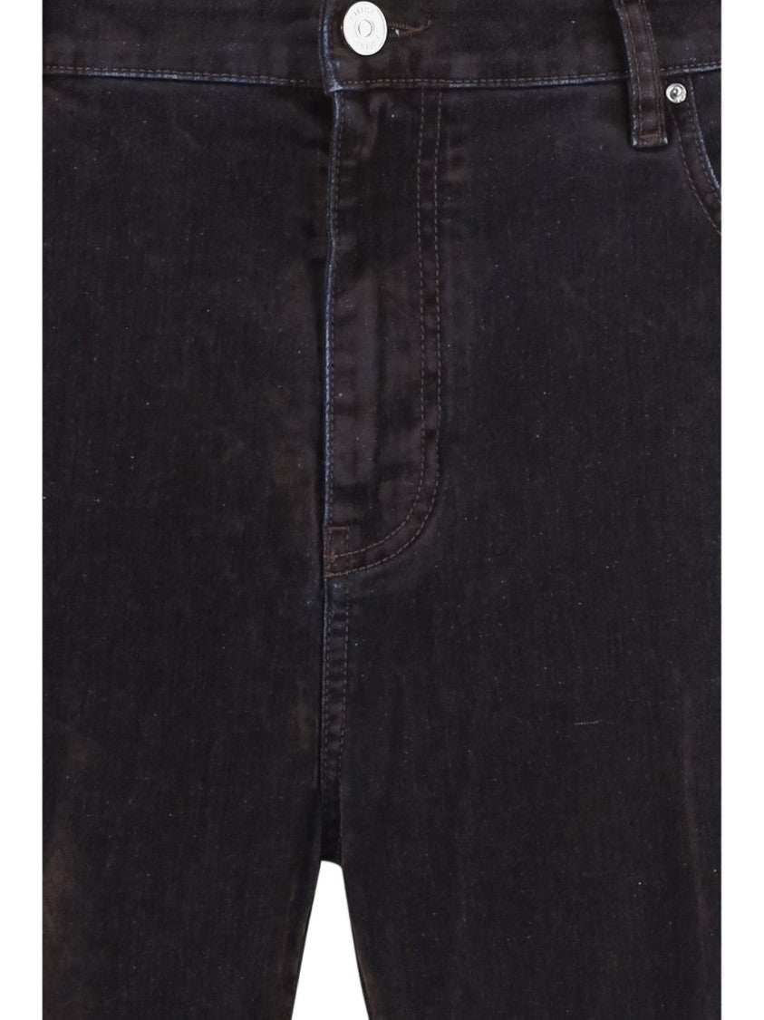 Amiri Brown Velvet-Effect Stretch Cotton Flared Jeans