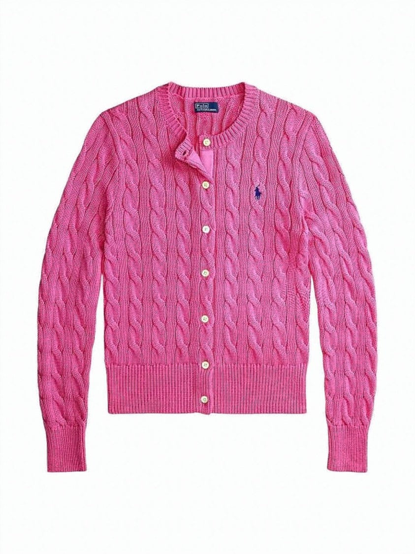 Polo Ralph Lauren Cable Knit Cardigan With Pearl Buttons