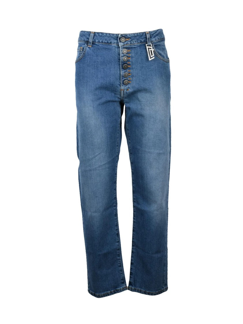 Jijil Blue Cotton Elastane Stretch Jeans