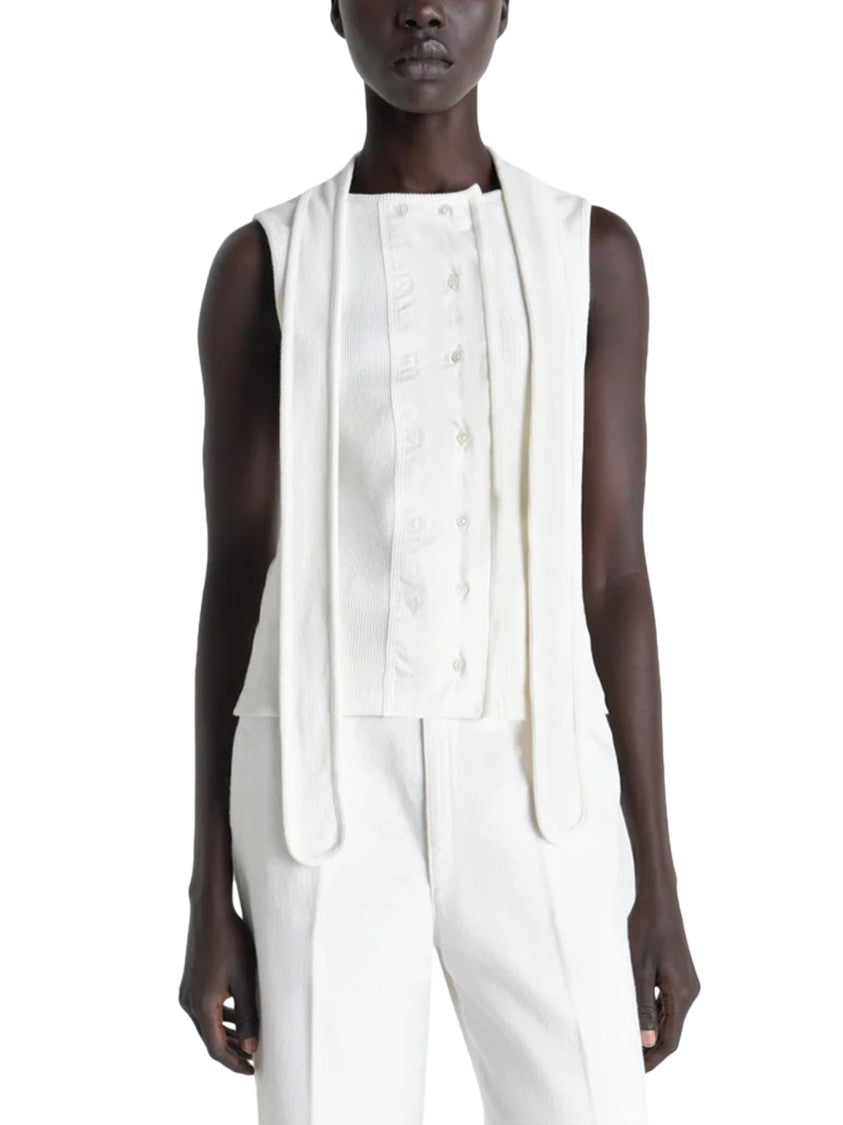 Lemaire Asymmetrical Fitted Top With Button-Down Front