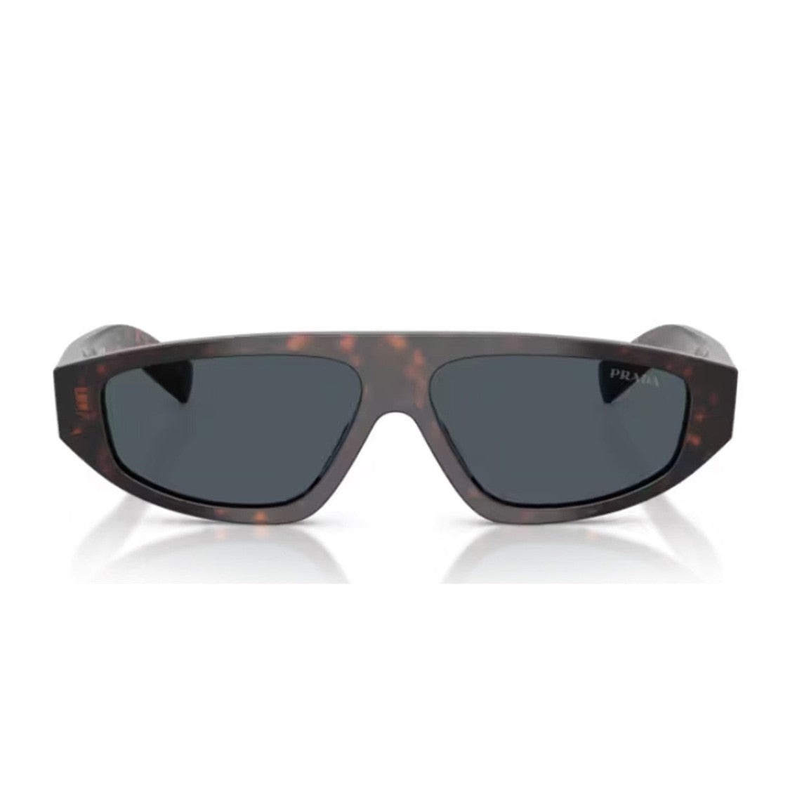 Prada Havana Pr C02s Sculpted Rectangular Sunglasses