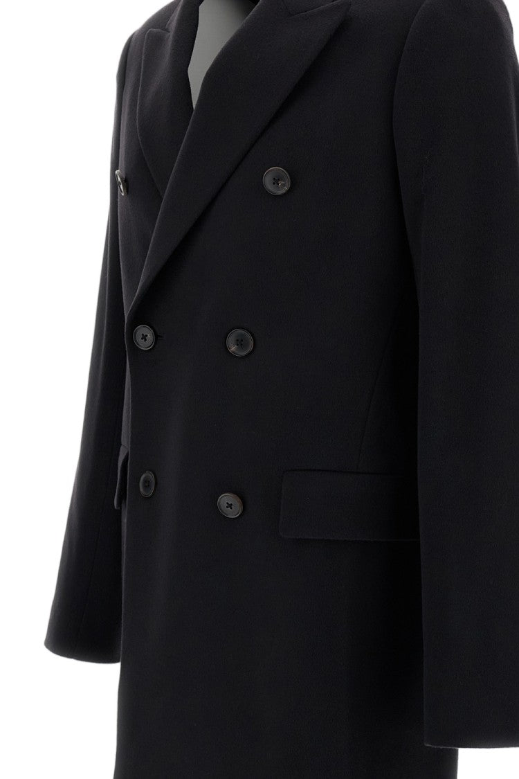 Paul Smith Blue Double-Breasted Wool-Blend Long Coat