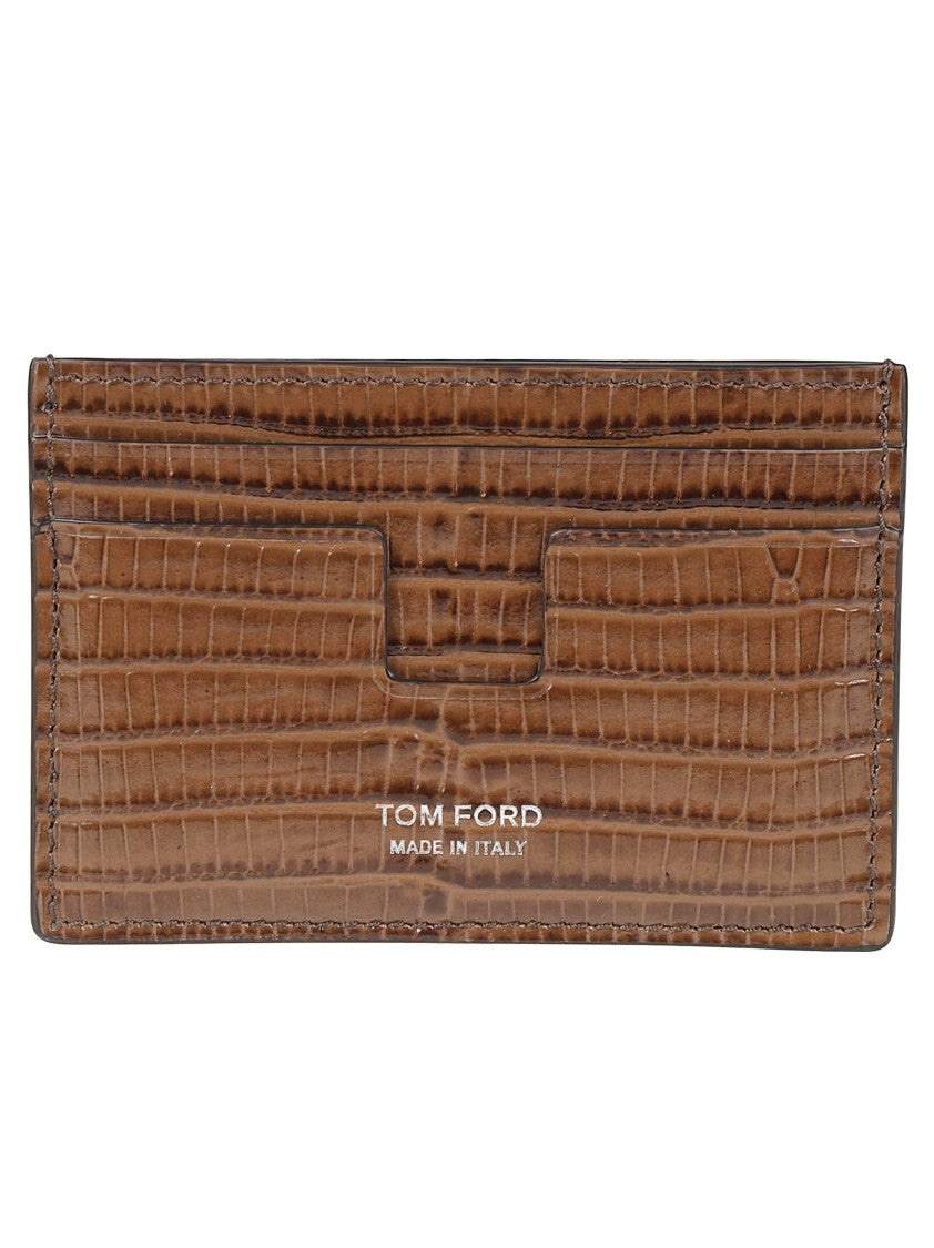 Tom Ford Printed Tejus T Line Classic Crocodile Cardholder
