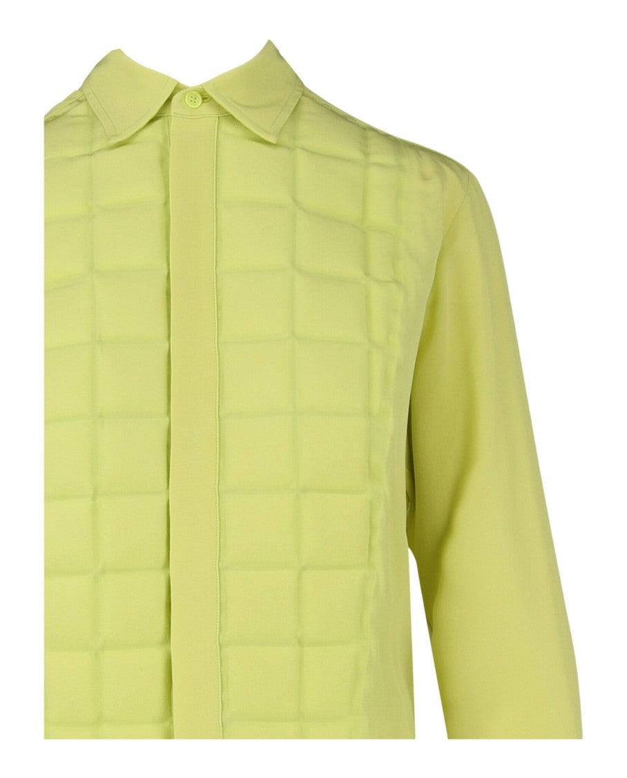 Bottega Veneta Silk Crêpe Dress Shirt With Quilted Padding And Sheer Design