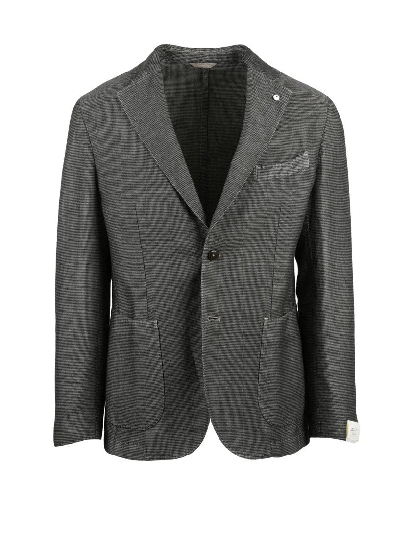 L.B.M. 1911 Grey Linen Cotton Blazer Jacket