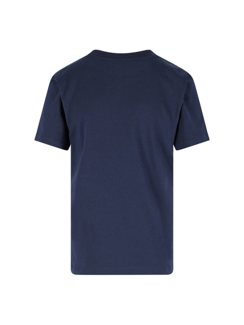 Marni "Animal Aphabet" Logo T-Shirt In Blue Cotton
