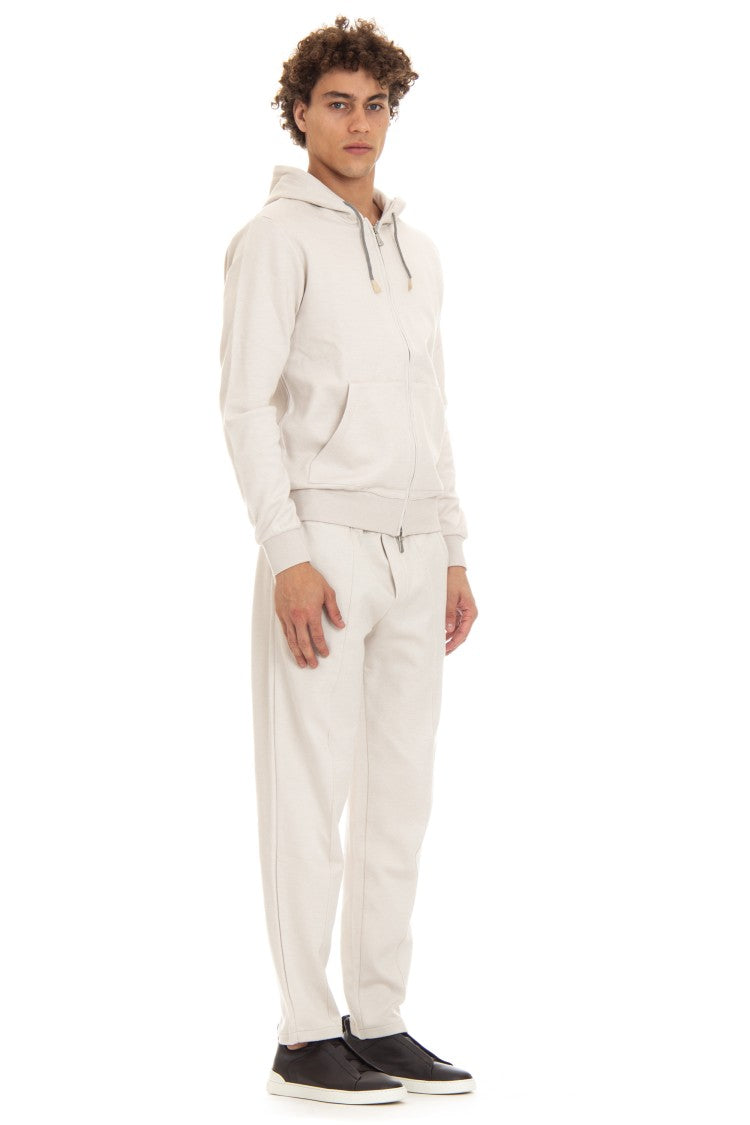 Eleventy Full-Zip Hoodie In Cotton-Cashmere-Silk Blend
