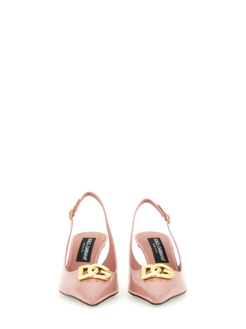 Dolce & Gabbana Pointed Toe Leather Slingback
