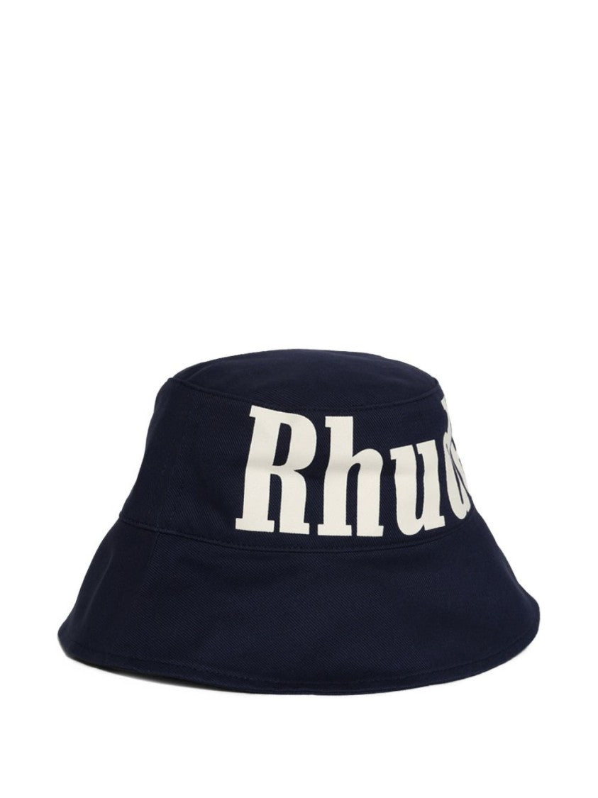 Rhude Navy Blue Logo Lettering Bucket Hat