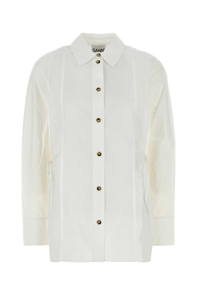 Ganni White Poplin Shirt