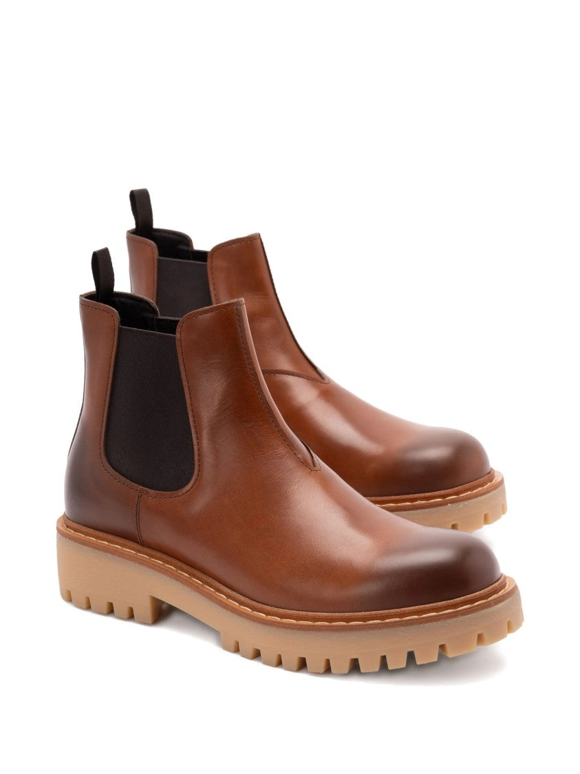 Prada Rich Brown Tronchetti Polished Leather Boots