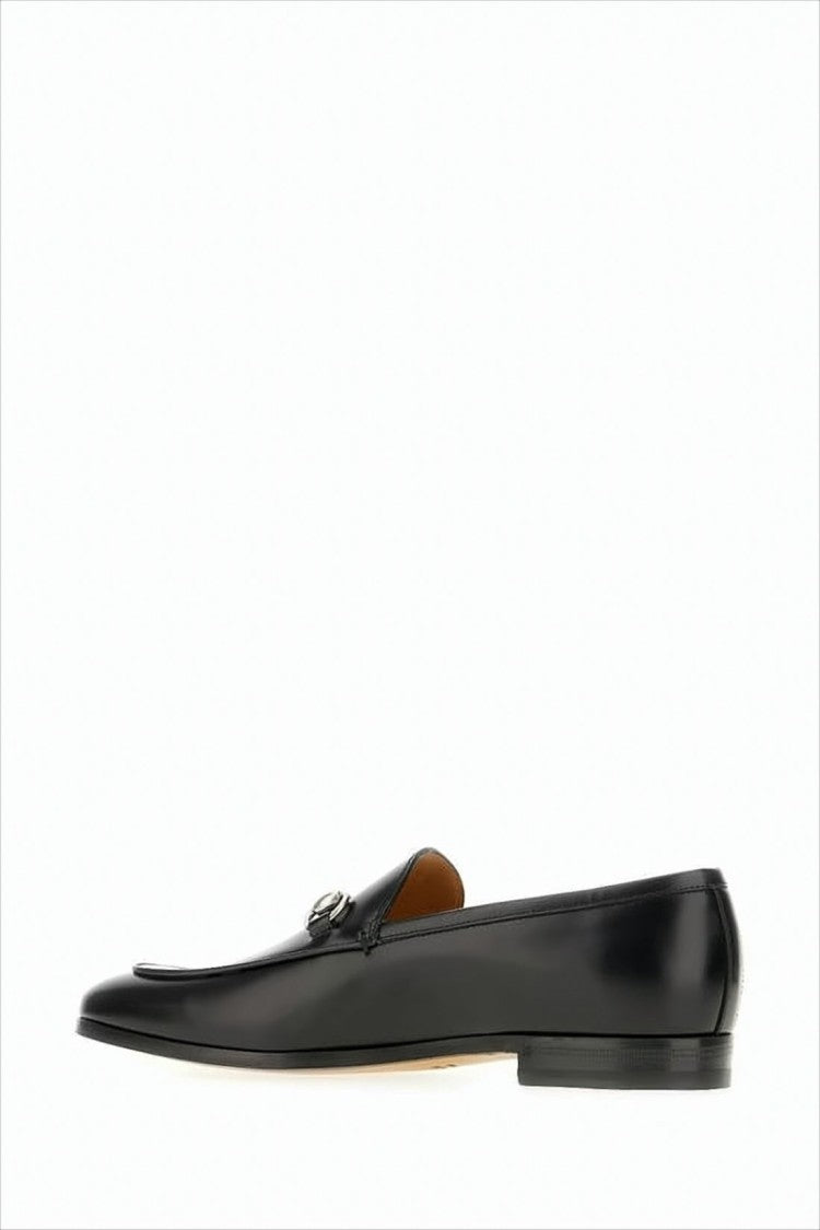 Gucci Polished Black Leather Loafers