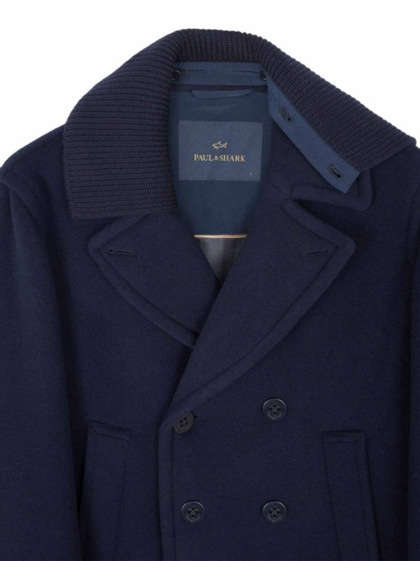 Paul & Shark Double-Breasted Wool Peacoat