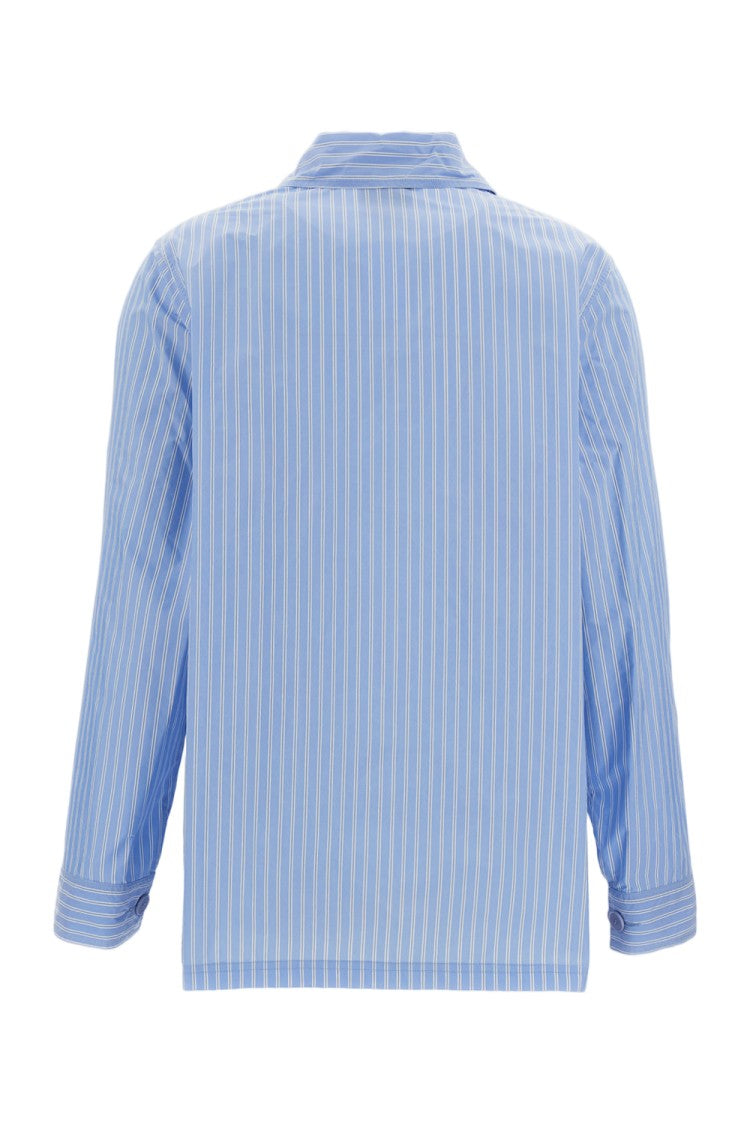 Irie' Light Blue Striped Jacket With Classic Collar