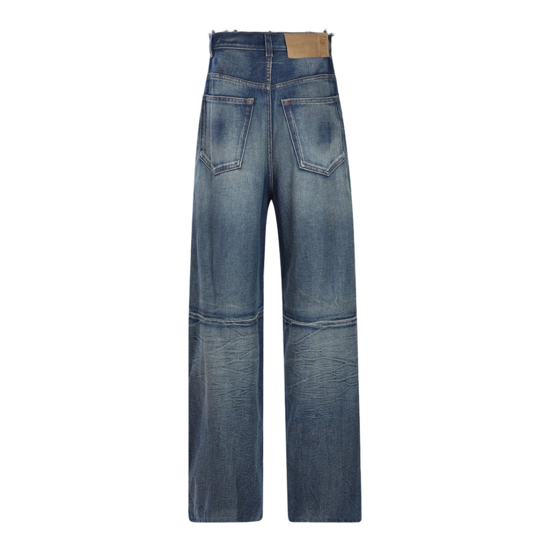 Mm6 By Maison Margiela High-Waisted Jeans With Frayed Waistband
