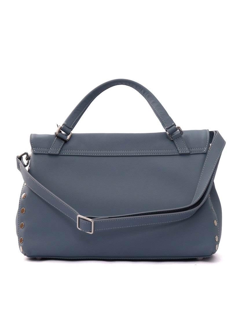 Zanellato Srl Blue Zelante Saeta Smooth Leather Handbag
