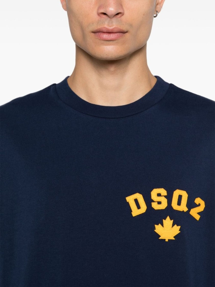 Dsquared2 Blue Relaxed-Fit Round Neck T-Shirt