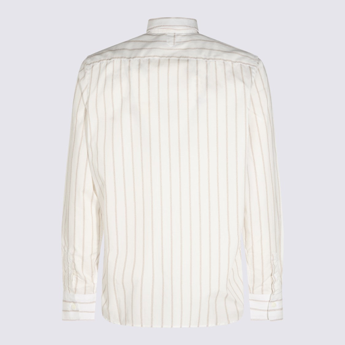Canali Vertical Striped Casual Shirt With Structured Collar