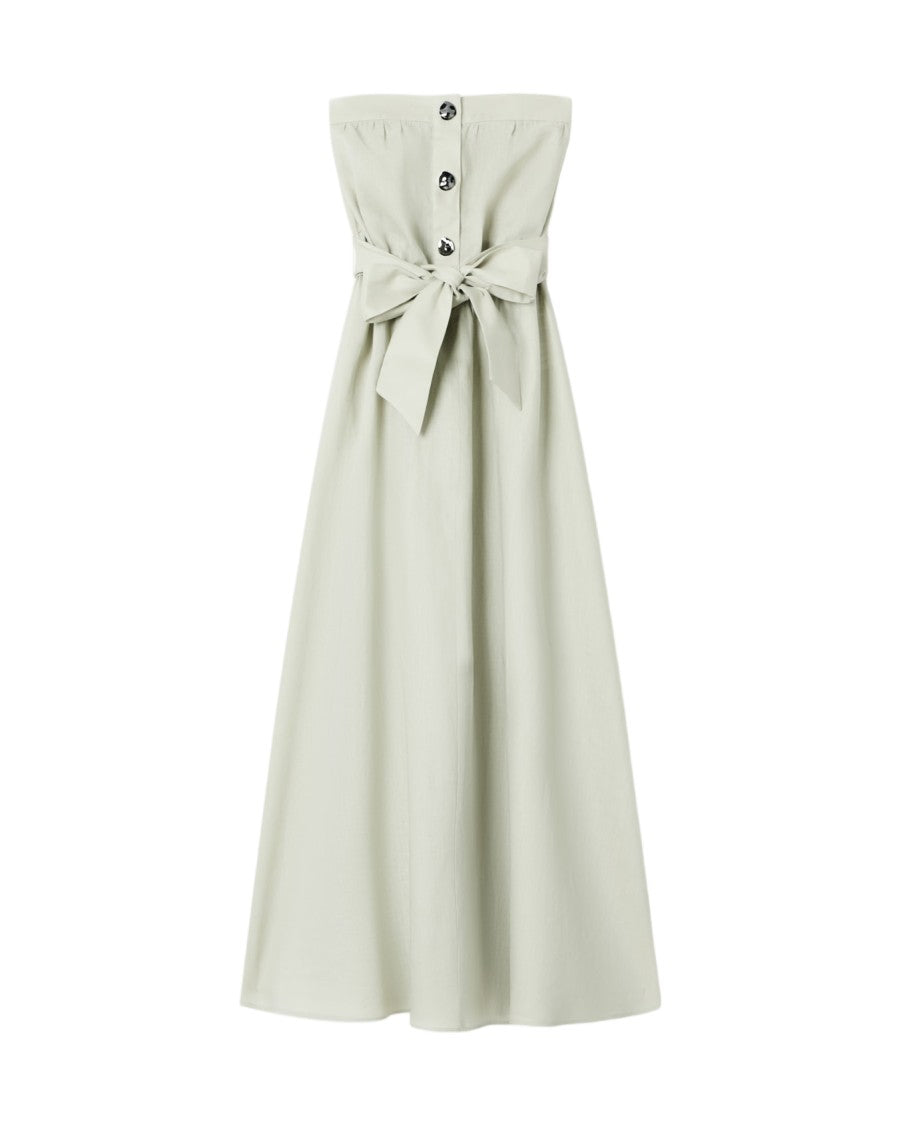 Armani Exchange Linen Popeline Self-Tie Invisible Zip Maxi Dress