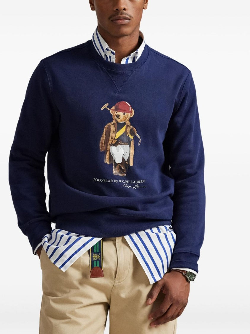 Polo Ralph Lauren Crew Neck Sweatshirt With Equestrian Bear Graphic