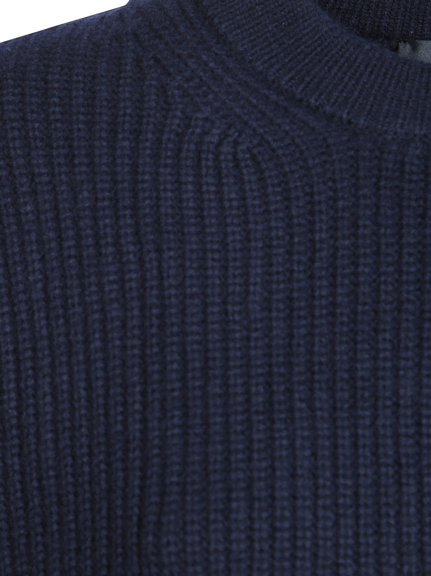 Pinko Gracidio Pure Wool Ribbed Knit Relaxed Sweater