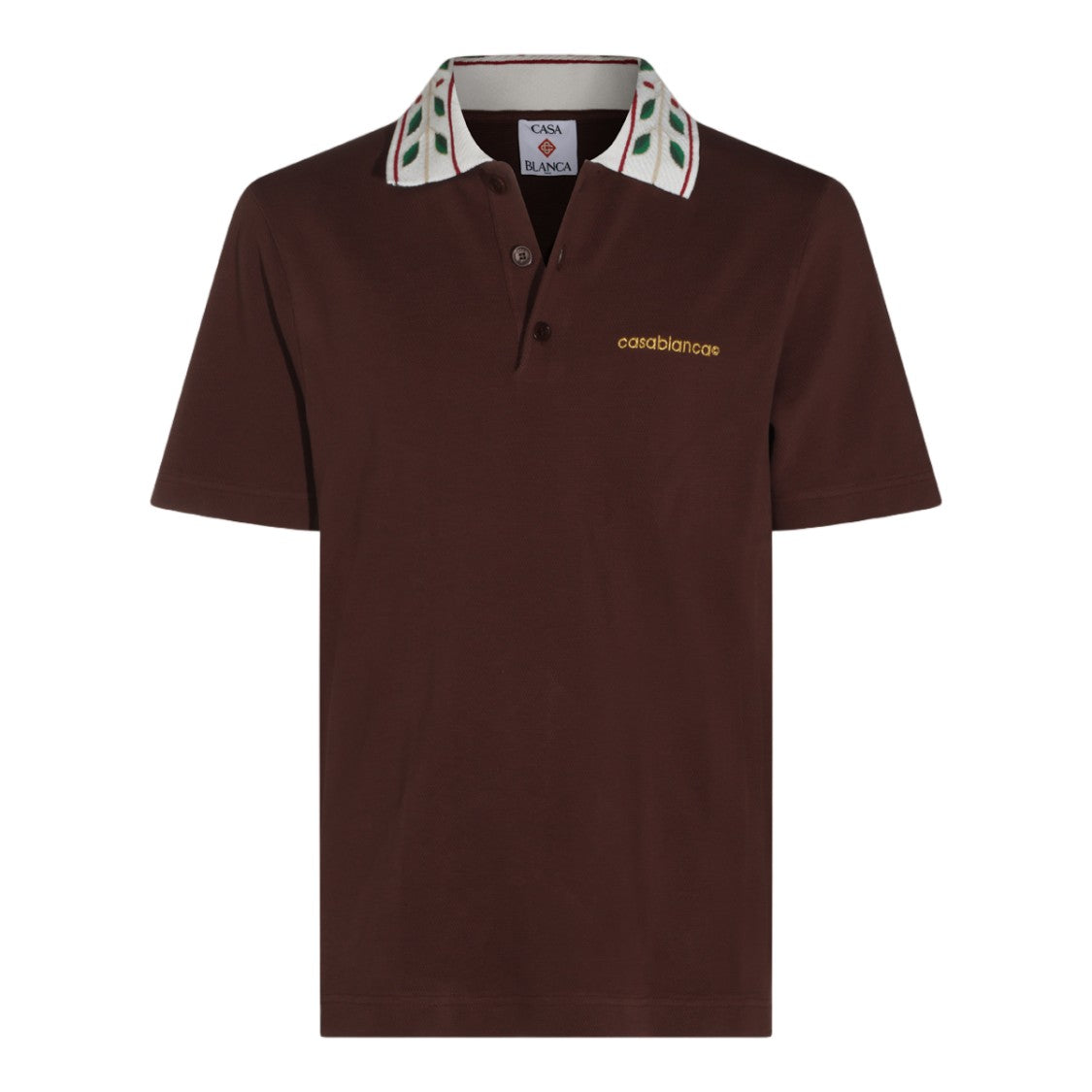 Casablanca Embroidered Collar Elegant Polo Shirt