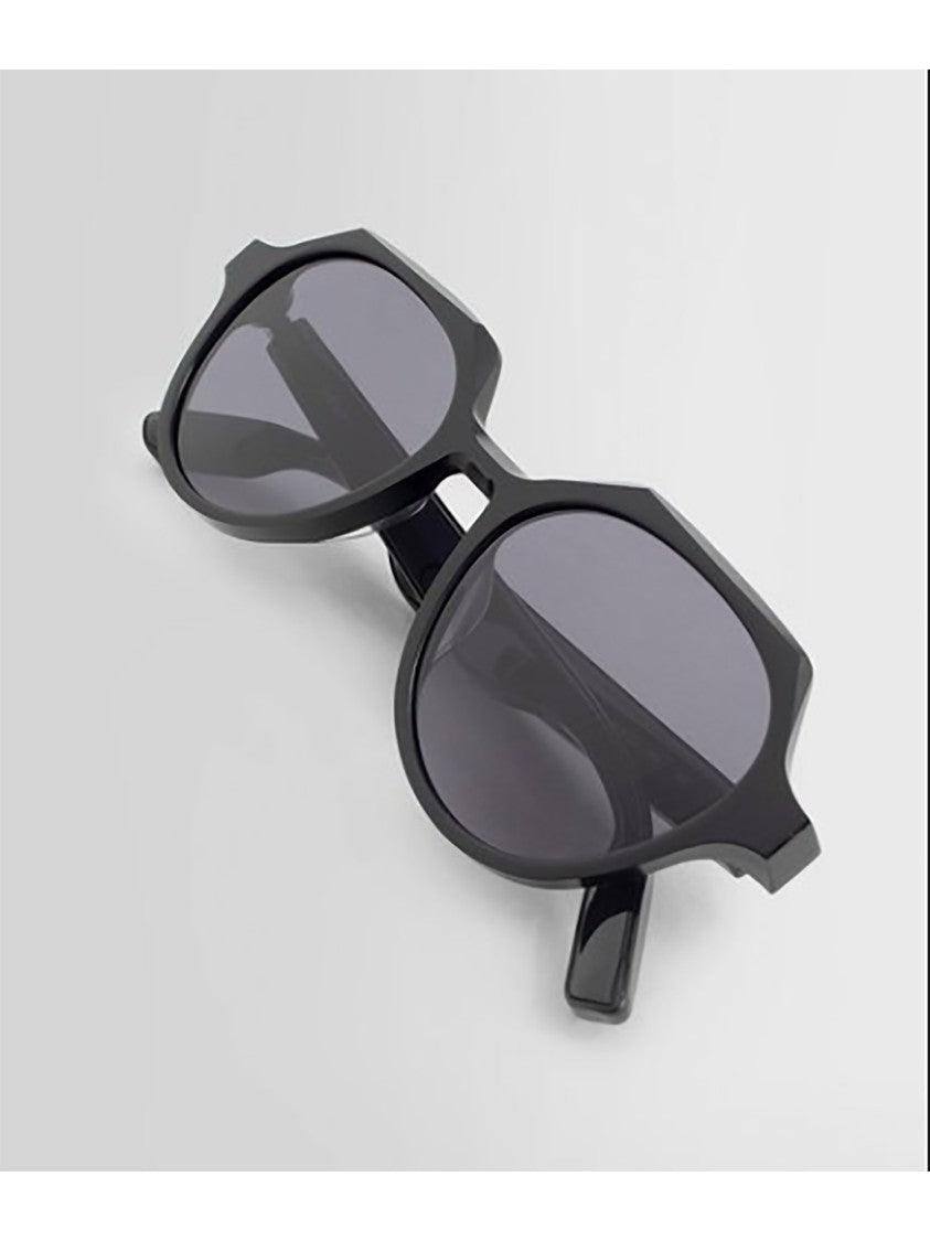 Aether Audio Eyewear Octagonal Black Acetate Sunglasses With Dark Grey Lenses