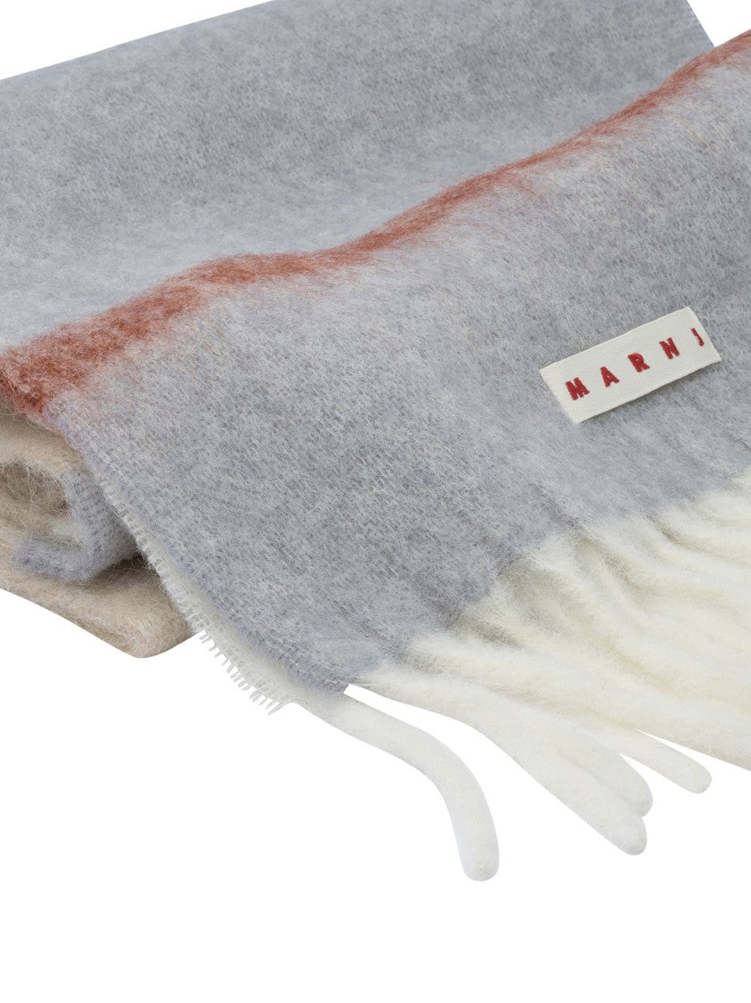 Marni Soft Alpaca-Mohair Blend Scarf With Fringed Ends