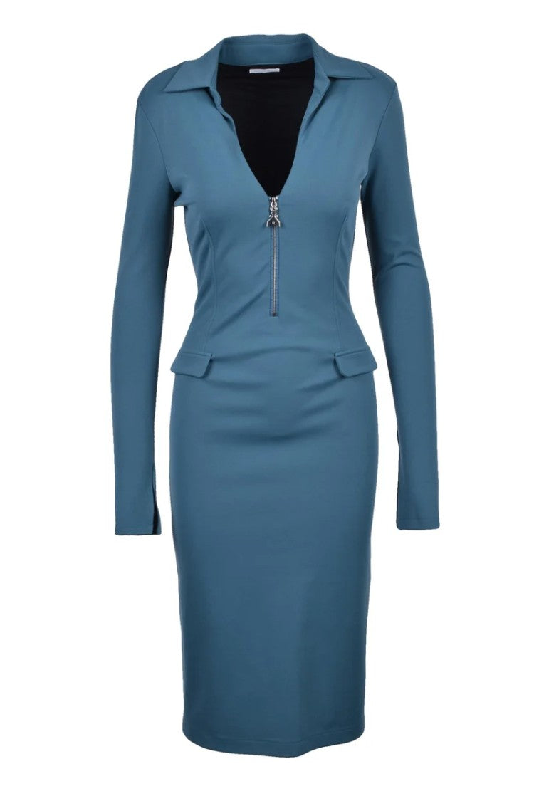 Patrizia Pepe Long Stretch Dress - Blue