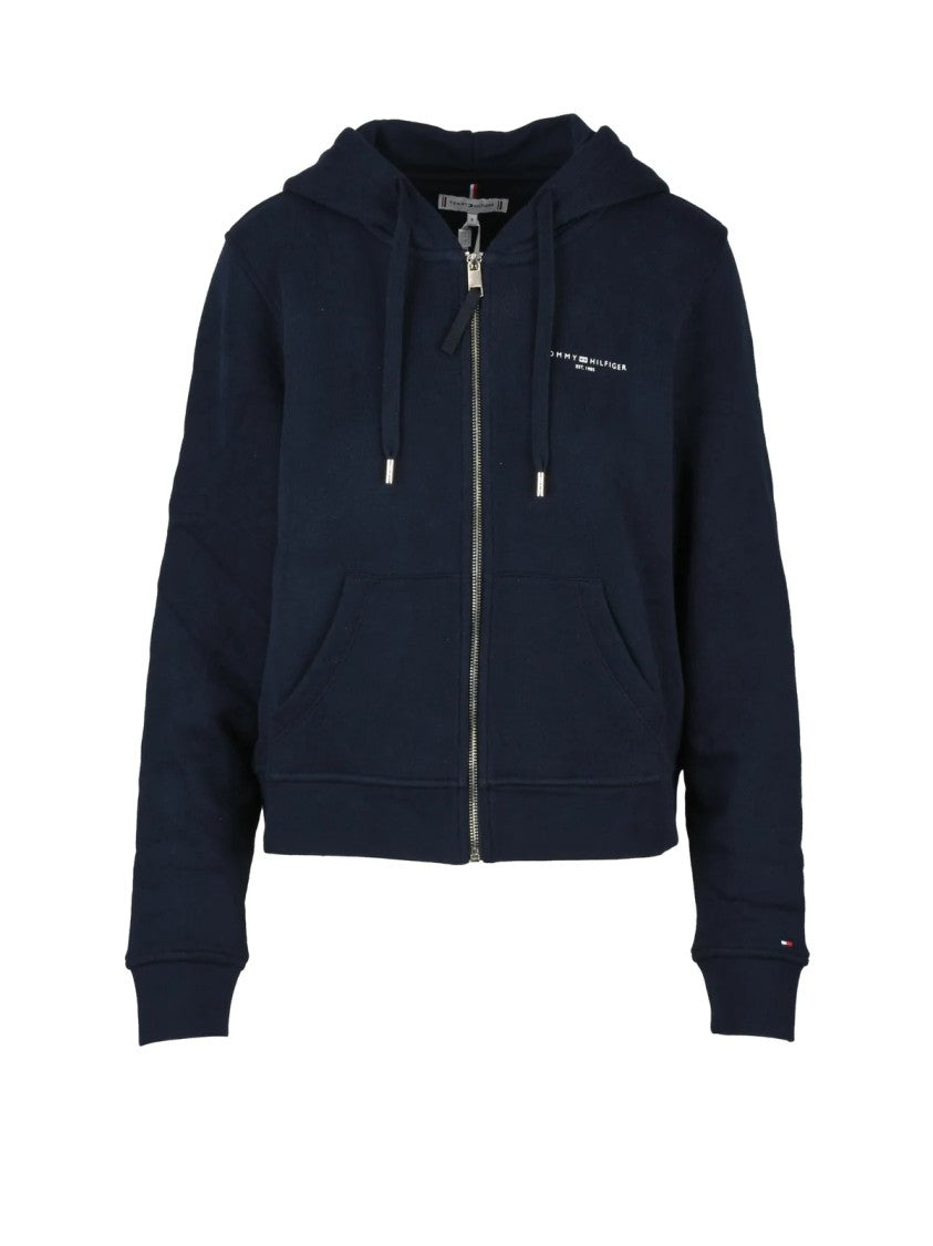 Tommy Hilfiger Navy Blue Zip-Up Cotton Hoodie