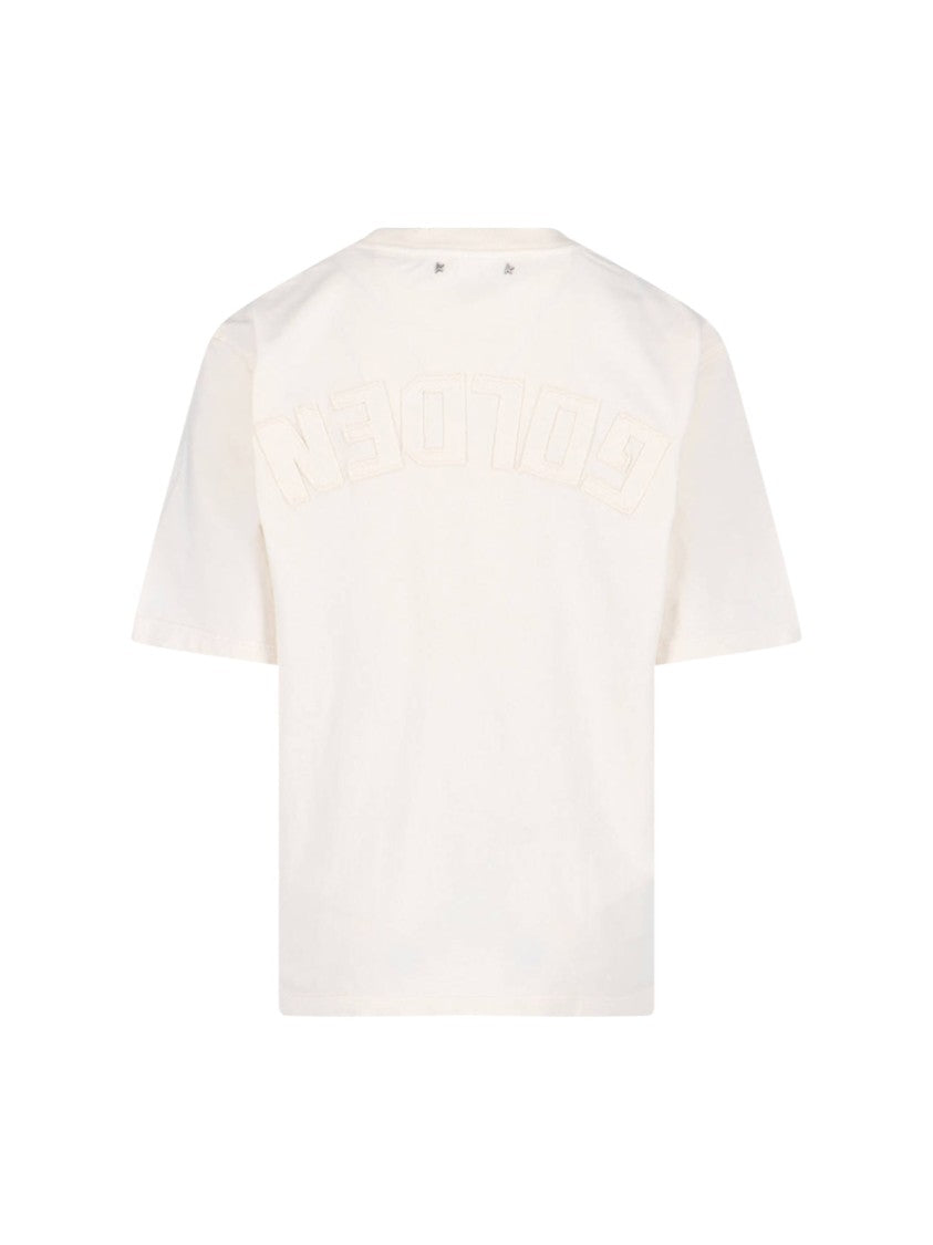 Golden Goose “Golden” Distressed T-Shirt – White