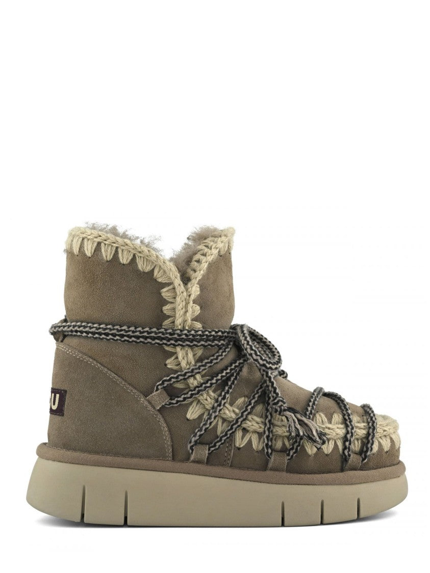 Mou Whipstitch Braided Lace Ankle Boots
