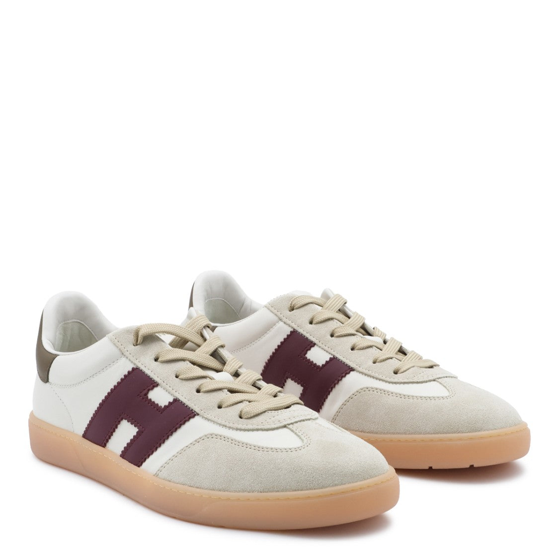 Hogan Low-Top Sneakers With Beige Suede Overlays