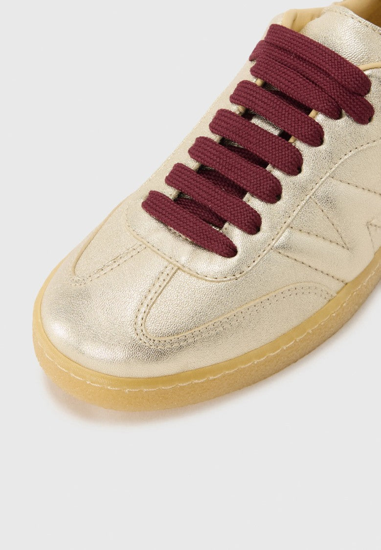 Max Mara Metallic Gold Low-Top Sneakers