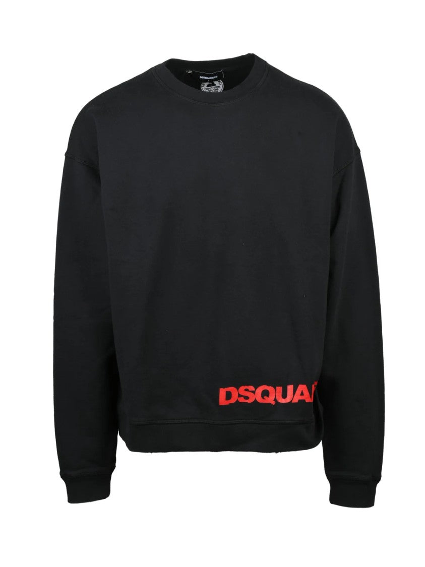 Dsquared2 Black Cotton Logo Sweatshirt