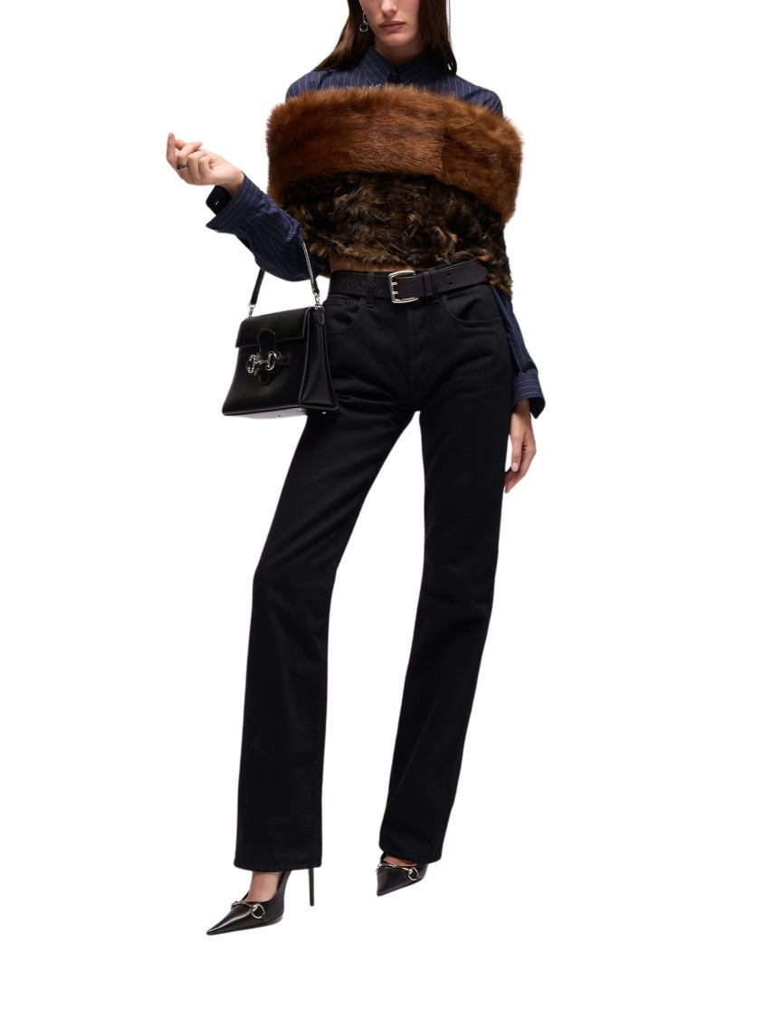 Gucci Black High-Waisted Straight-Leg Denim Jeans