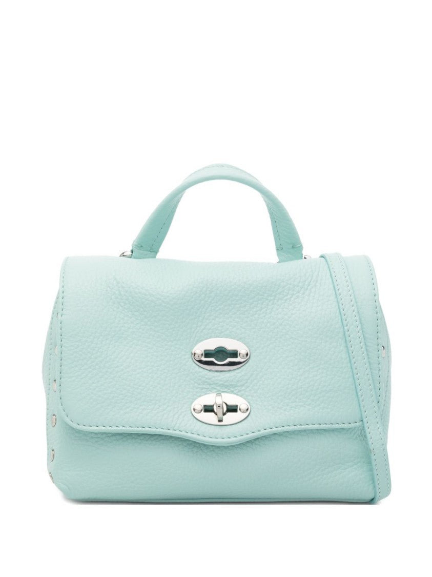Zanellato Blue Studded Details Top Handle Shoulder Bag