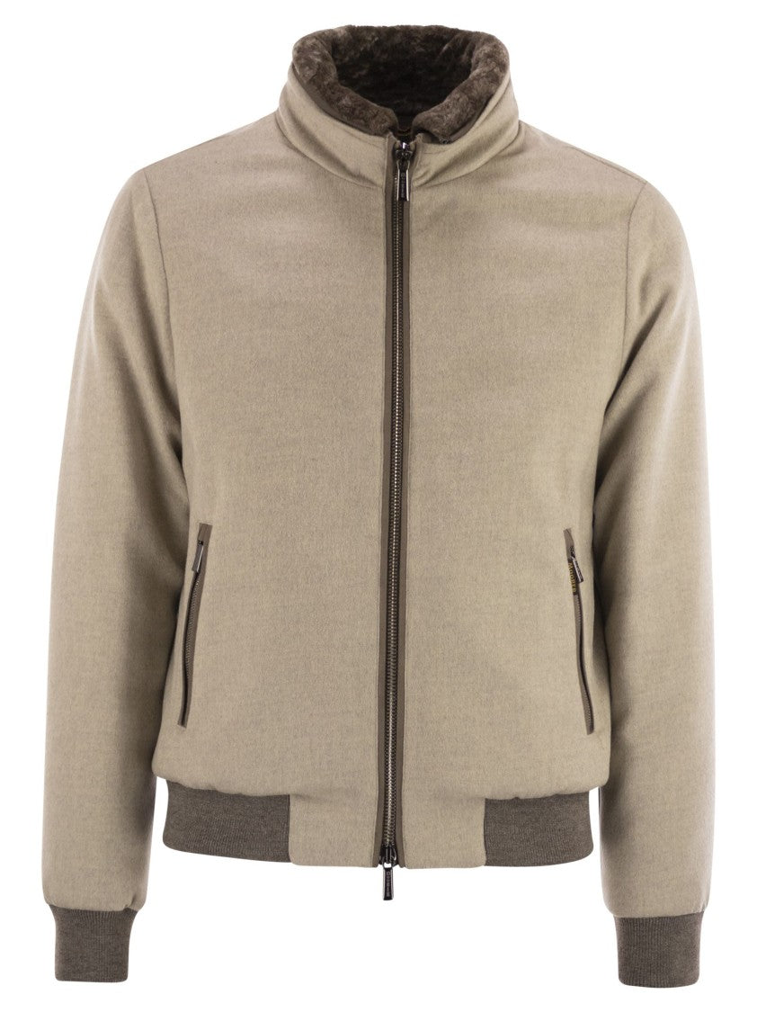 Moorer Bellati-Ls9 - Padded Bomber Jacket In Wool And Cashmere