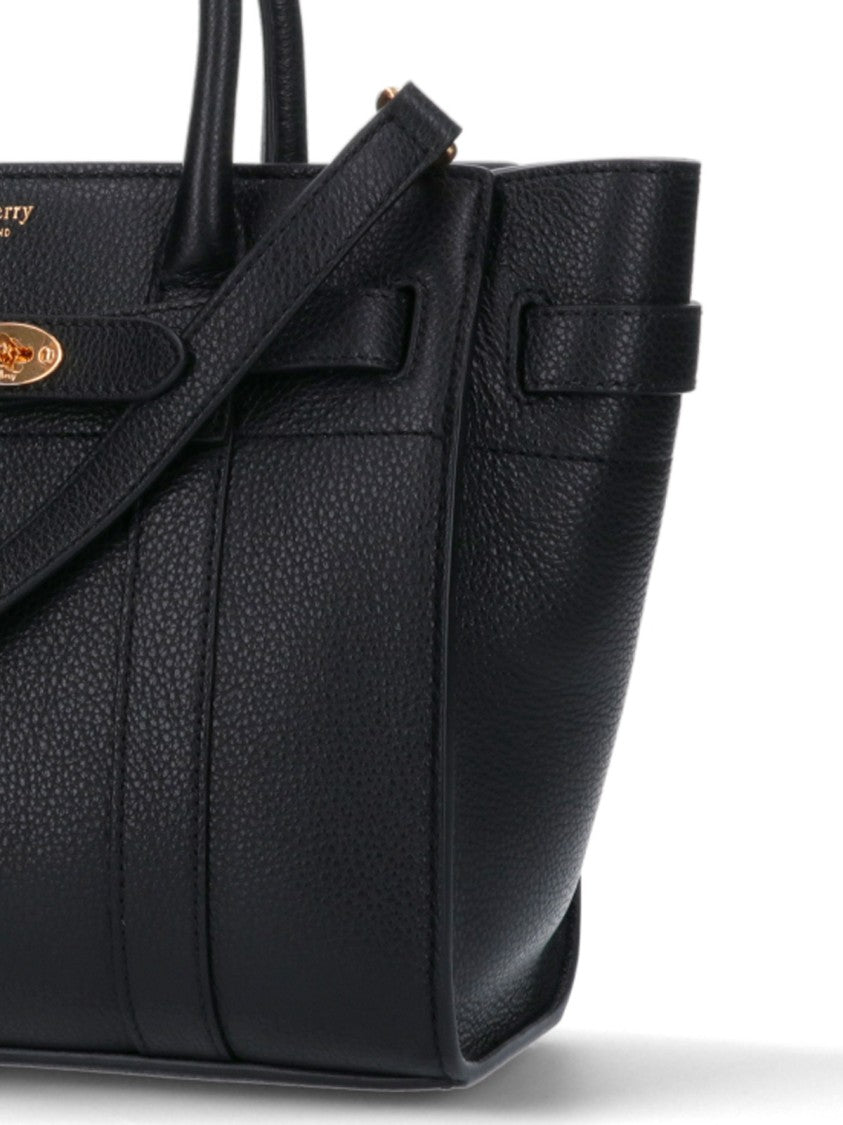 Mulberry Black Bayswater Mini Grain Leather Bag