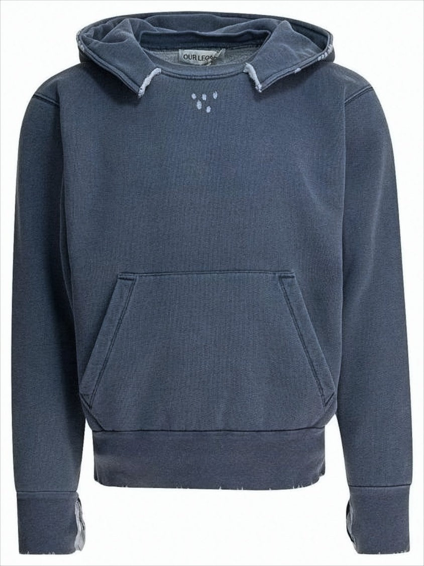 Our Legacy Cropped Vintage-Inspired Relaxed Hoodie With Drawstring Hood